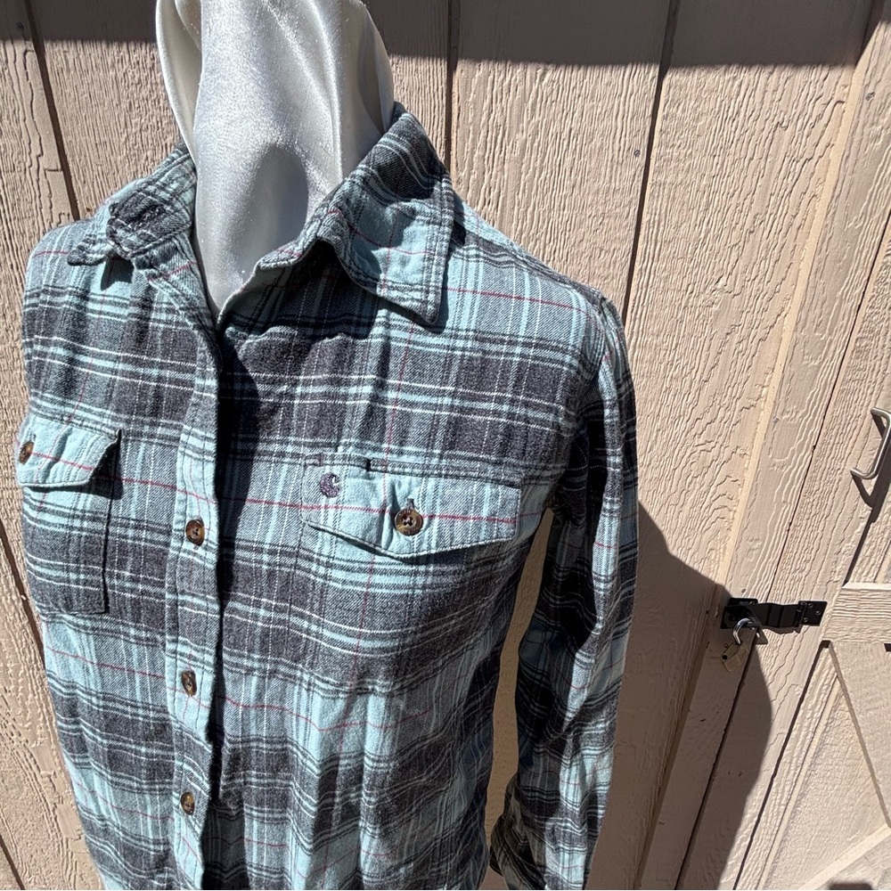 Carhartt Women's Plaid Flannel Shirt - Black and Blue